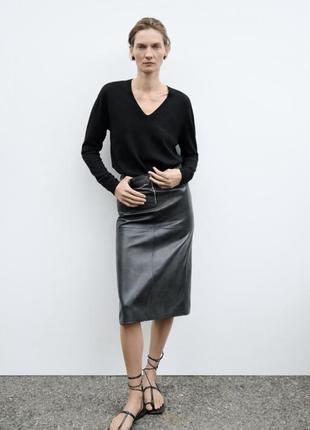 Кожаная юбка zara