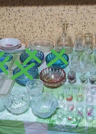 Ваз,конфетниці,салатниці,графік,фужери,бокали,рюмки,стопки