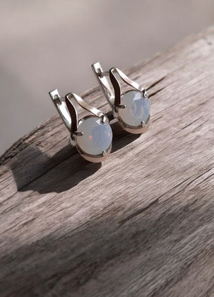 🛍 серьги серебро с золотом опал