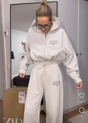 Костюм на флисе соп худи zara
