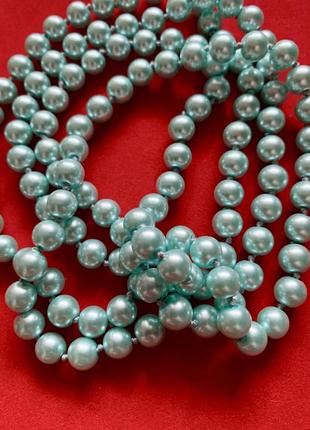 Винтажное длинное ожерелье из искусственных жемчужин, бусы стекло