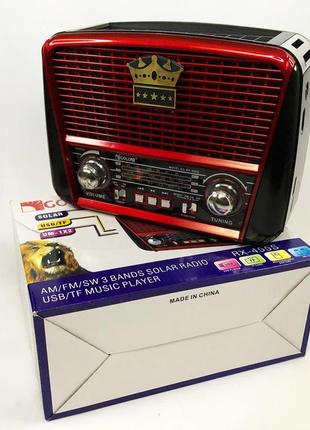 Радіоприймач golon rx-455s usb / акумулятор сонячна панель