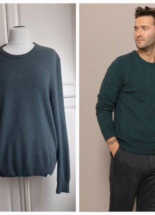 Свитер шерсть яка l- xl 48-50 джемпер пуловер зелёный бутылочный мужской sissy boy
