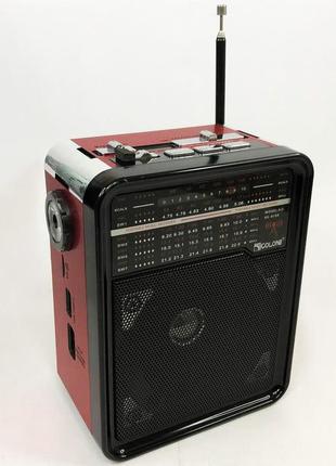 Радіоприймач golon rx-9100 usb+sd радіо з ліхтарем, ретро радіо, fm передавач. колір: червоний