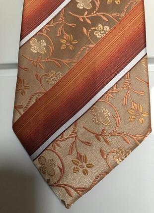 Галстук новый золотистый, бронзовый оранжевый с переливом classic tie
