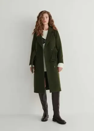 Двобортне пальто з високим вмістом вовни (l, poland)