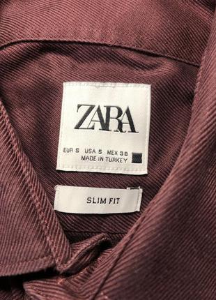 Zara рубашка 42-44 хлопок бордо5 фото