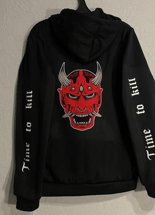 Худи аниме, принт на спине и на рукавах