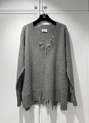 Allude серый теплый кашемировый пуловер в стиле r13