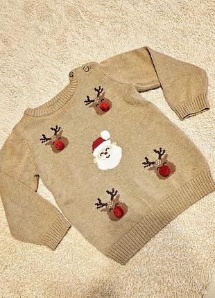 Светр новорічний олені санта клаус в'язаний різдвяний