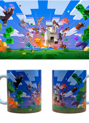 Кружка с принтом игры майнкрафт, minecraft 330 мл.