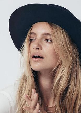 Капелюх широкі поля капелюх фетровий чорний класичний жіночий чоловічий канотьє шляпа