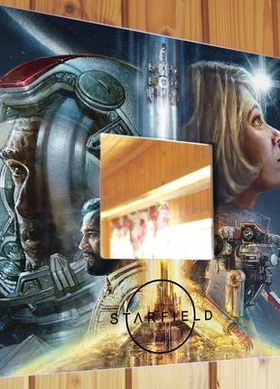 Декоративное зеркало "игра starfield" подарок для фанатов видеоигр, украшение интерьера детской комн