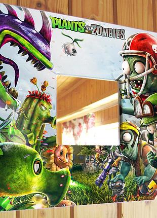 Декоративное зеркало "игра plants vs. zombies" подарок для фанатов видеоигр, украшение интерьера дет