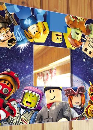 Декоративное зеркало "игра roblox" подарок для фанатов видеоигр, украшение интерьера детской комнаты