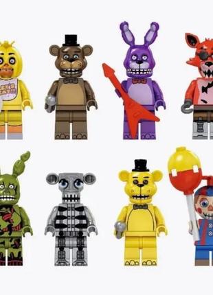 Набір фігурки аніматроніки фредді п'ять ночей для lego lego 8 шт