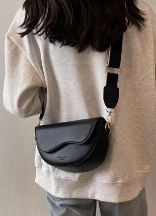 Винтажная сумка однотонного цвета, кроссбоди сумка на широком ремне
