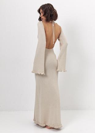В’язана сукня максі з вирізом на спині артикул: 202501