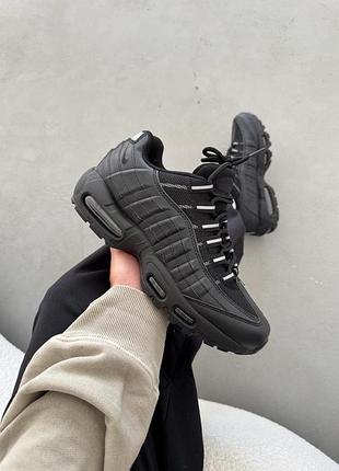 Nike air max 95 all black, кроссовки мужские черные найк аир макс, кроссовки мужественный найк эир макс бёрны