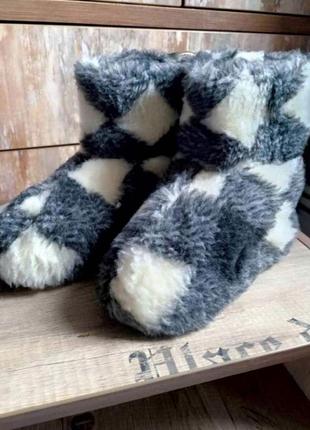 Чувственные из овчины ромбик 36-46/женские и мужские домашние тапочки, тапочки, бурки