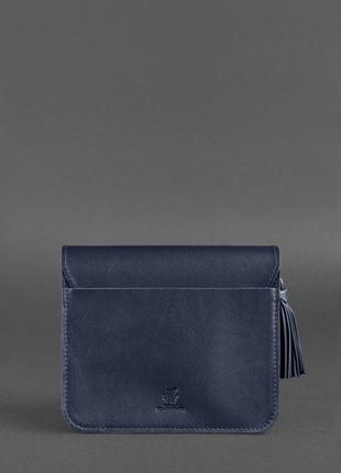 Бохо-сумка лілу темно-синя2 фото