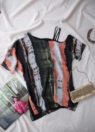 Брендова блуза модний принт тай дай шифонова від river island