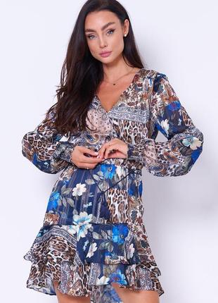 Тренд платье guess леопард