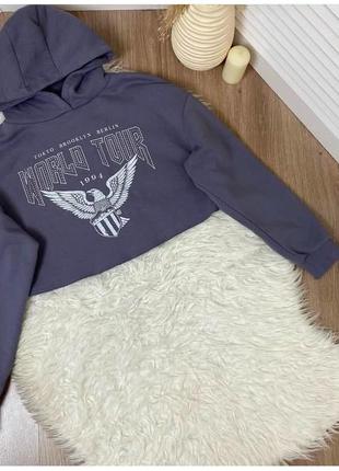 Укороченный худи кофта свитшот