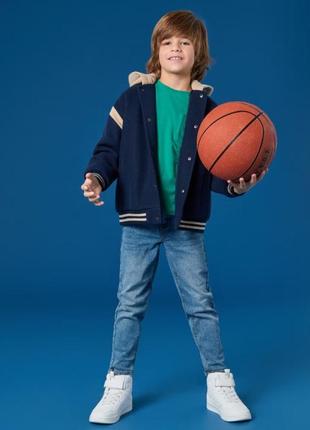 Джинсы на мальчика 6-7 лет синие slim fit