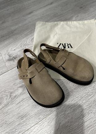 Клоги сабо zara 34 р 22см кожа