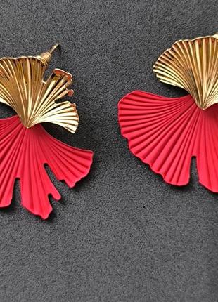 Серьги красные тренд яркие новые