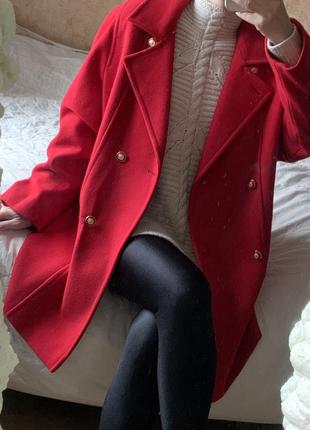 Красное пальто шерсть edinburg