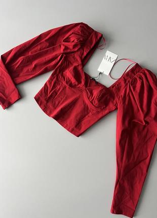 Объемный топ с фигурным вырезом zara кофта корсет