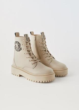 Чоботи zara, чобітки ботинки демісезон wendesday zara на підлітка венсдей