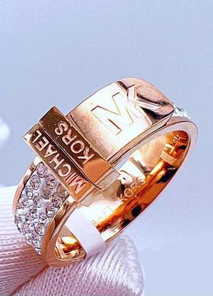 Кольцо с позолотой в стиле майкл корм, стиль michael kors, stainless steel2 фото