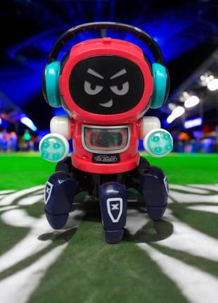 Інтерактивний робот robot let`s dance red звукові та світлові ефекти проектор рухається