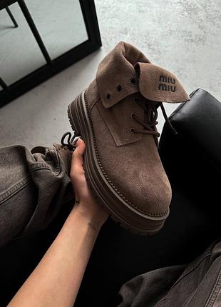 Miu miu boots light brown