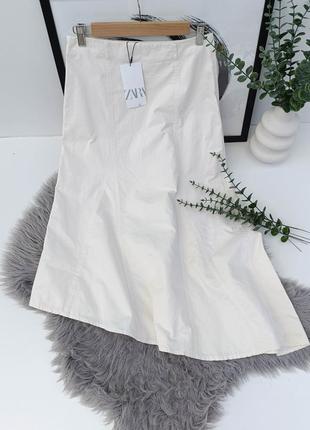 Асиметрична спідниця  міді  від zara, розмір  xs, м2 фото