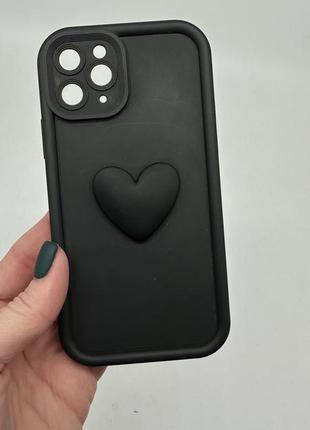 Силіконовий чехол для телефона 3d серце для iphone 11pro