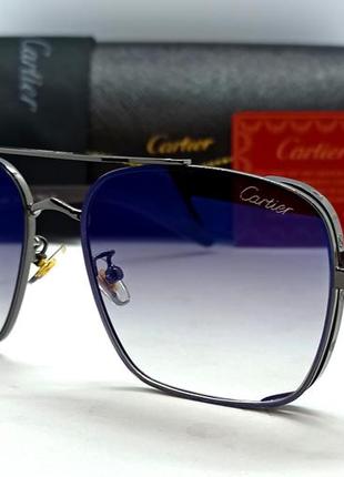Cartier чоловічі сонцезахисні окуляри модні сіро фіолетовий градієнт з легким дзеркальним напиленням