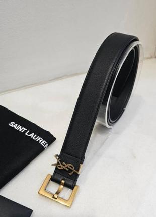 Ремень женский кожаный черный люкс