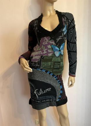 Трикотажное фирменное платье/ s- m/ brend desigual