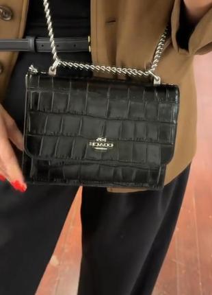 Продаю оригинальную женскую сумку coach klare crossbody bag натуральной кожи с тиснением под крокодила