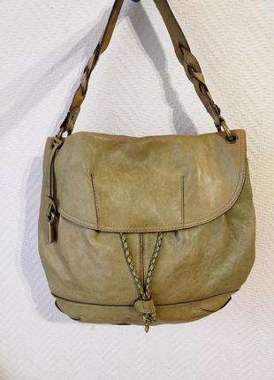 Fossil винтажная кожаная женская сумка
