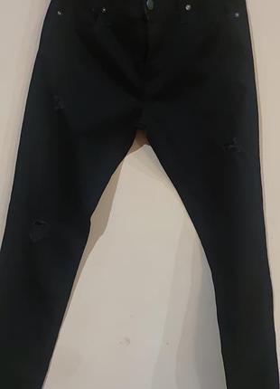 Джинси jack jones чорні з потертостями