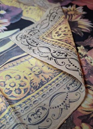 Редкий винтажный платок luciano soprano с фиалками розами и ангелами