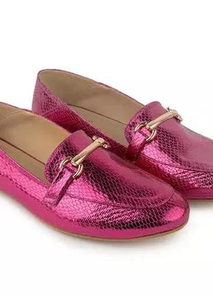 Туфли лоферы metallic loafers fuchsia