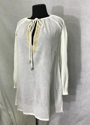 Туніка бежева індія на завʼязці