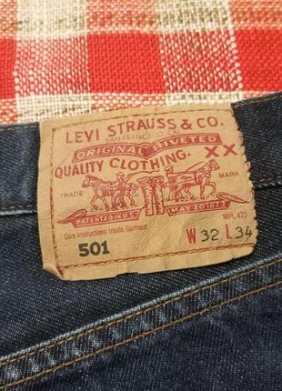 Новые джинсы levi's 501 original fit. темно-синий цвет