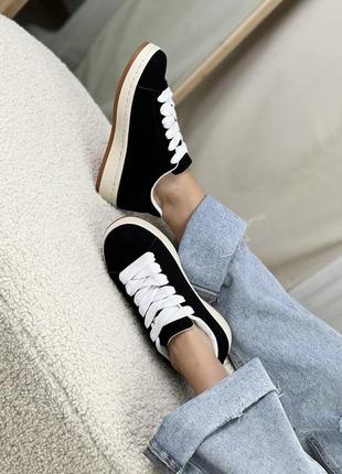 Кроссовки кеды черно-белые базовые весна осень